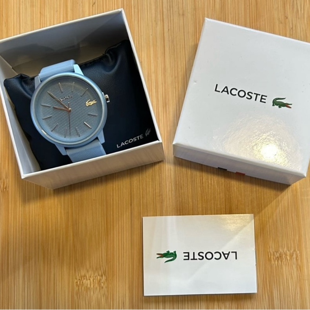 Lacoste Watch 44mm Sky Blue Face & SkyBlue Silicone Band - Picture 7 of 8